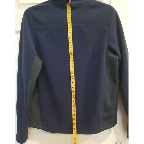 Vtg Mens LL Bean Navy & Gray Full Zip Micro Fleece Jacket , Grey Interior Sz… - Picture 11 of 12